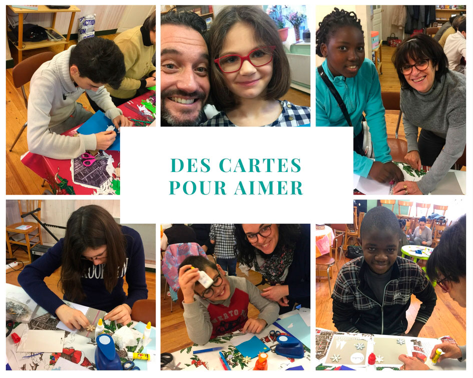Atelier enfants cartes de vœux à l'église "un cœur pour Moulins"